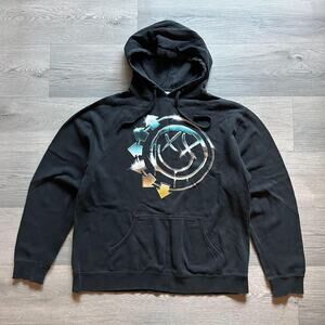 Vintage 2003 Blink-182 Smiley Face Tour Hoodie Black XL Y2K Punk